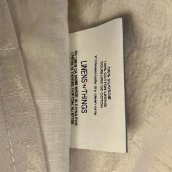 2 Linen & Things Ivory 40W x 82L 100% Raw Silk Rod Pocket Drapery Panels - Picture 7 of 7